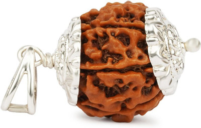 GEMSMANTRA 7 Mukhi Rudraksha Bead With Pendant Original Nepali Natural & Lab Certified Wood