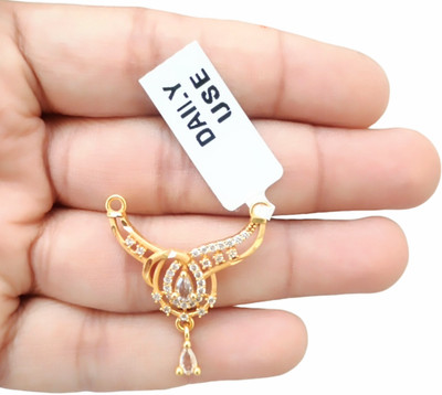 SAPNAPALACE MICRO GOLD AD DIMOMND MANGALSUTRA PENDANT Gold-plated Brass Pendant