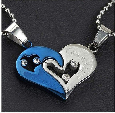 m a enterprises F 2_1 blu hrt pend Stone Pendant Set
