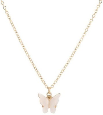 Shopping Dust Beautiful Pink Butterfly Charm Pendant for Women and Girls Gold-plated Alloy Locket