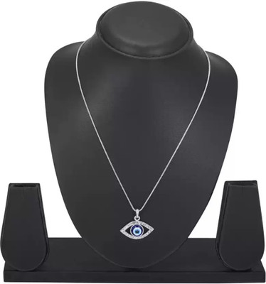 Jainsburys Evil Eye Necklace Round Najar Necklace With Silver Chain Alloy Locket