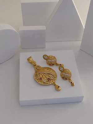 DENISHA Gold-plated Cubic Zirconia Alloy Pendant Set