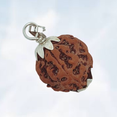 Khushal ENTERPRISE Original 4 Mukhi Nepali Rudraksha Four Face Rudraksh Silver Beads Brass, Wood Pendant Set