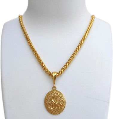D D FASHION Round Goga pandent with New rope Chain For Mens and Boys. Gold-plated Alloy Pendant Set