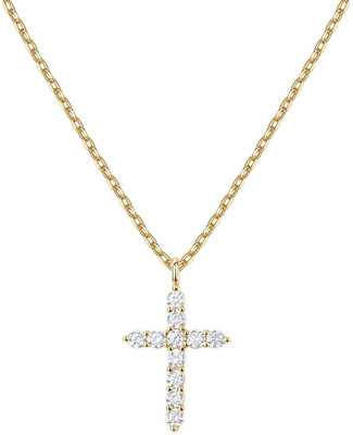 Ceylonmine01 Christian Jesus Cross Pendant Sparkling and Stylish Design for Occasion Use Gold-plated Zircon Stone Pendant