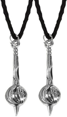 Malas Collection Pack Of 2 Silver Bajrangbali Hanuman Gada/Mace Pendant Locket With Cotton Dori Silver Stainless Steel Locket Set
