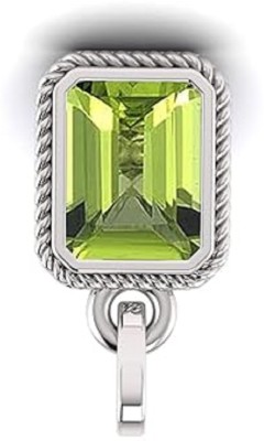 SIDHGEMS 15.25 Ratti 14.25 Crt Natural Peridot Pendant Original Certified Gemstone Silver Peridot Brass Pendant