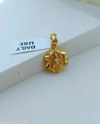 privyani LAXMI JI PENDANT HEXA SHAPED DESIGNER WITH MICRO GOLD PLATED Gold-plated Brass Pendant Set