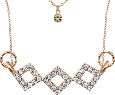 Sumatiratan Gold Plated Double Chain Pendent Silver, Gold-plated Zircon Alloy, Metal Pendant Set