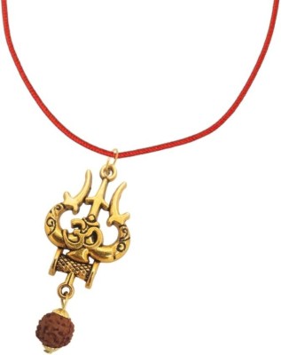 Fine Creation God Lord Shiva Mahadev Mahakaal Locket Pendant With Dhaga For Unisex Gold-plated Brass Pendant