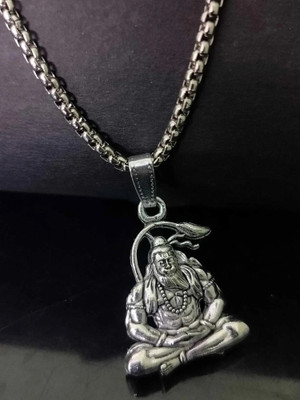 kiandka creation Hanuman bajrangbali balaji locket chain for boy/men &girls/women Silver Stainless Steel Pendant