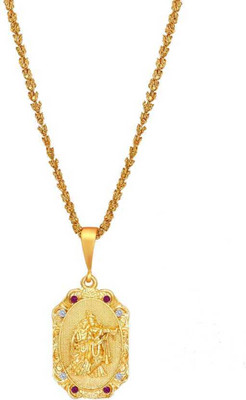 JIYANSHI ENTERPRISE Radhe Krishna & CHANDRAMUKHI Gold-plated Diamond Alloy Pendant Set