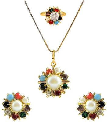 bhumi creation Alloy Gold-plated Multicolor Jewellery Set(Pack of 1)