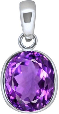 Chopra Gems & Jewellery Natural Amethyst Pendant A+ Quality Gemstone For Men & Women Brass Pendant