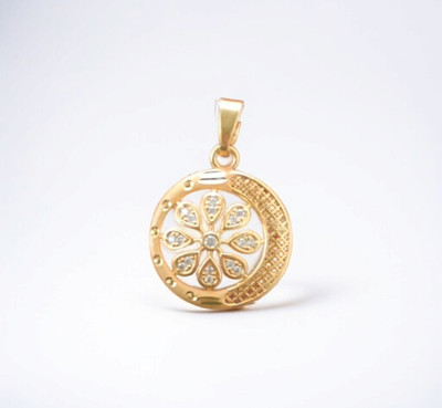 SAPNAPALACE Micro Gold Diamonds Radiance in Glimmering Pendant Gold-plated Brass Pendant