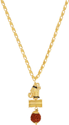 Charms Inspired Panch Mukhi Rudraksh Gold-plated Alloy Locket Set