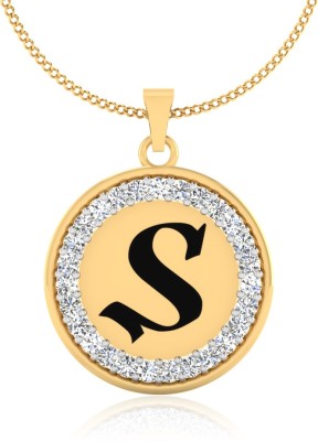 Iski Uski Store Radiant S Pendant Gold-plated Cubic Zirconia Sterling Silver Pendant