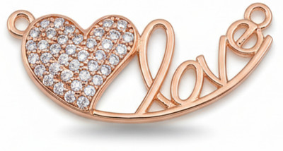 forevershine Premium AD Stone Rose Gold Plated Heart Pendant Locket with Unique Mesh Charms Alloy Pendant