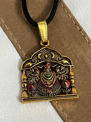 pompeo GOLDEN KHATU SHYAM JI LOCKET WITH BLACK THREAD FOR MEN AND WOMEN (PACK OF 1) Metal Locket