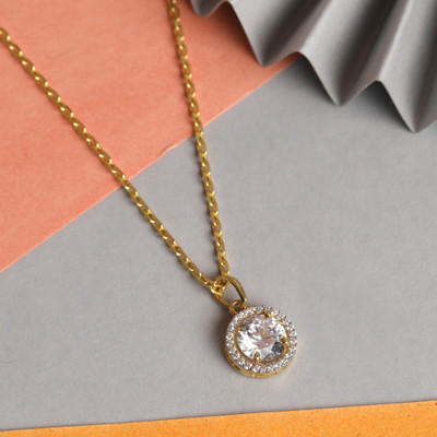 CLARA Gold-plated Cubic Zirconia Sterling Silver Pendant