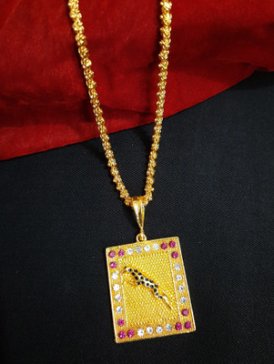 JIYANSHI ENTERPRISE Jaguar & CHANDRAMUKHI Gold-plated Diamond Alloy Pendant Set