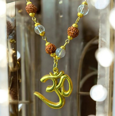 ADVIK TREND Om pendant or Rudraksha and crystal mala for Resin Chain Set Gold-plated wood Wood Pendant Set