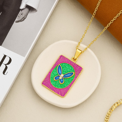 vien Trendy Butterfly Pendant Necklace for Women & Girls | Stylish Jewelry Gold-plated Stainless Steel Pendant Set