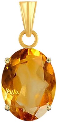 AQUAGEMS Citrine (Sunehla) 3.25 Ratti or 3 Ct Panchdhatu (5 Metal) Men and Women Gold-plated Alloy Pendant