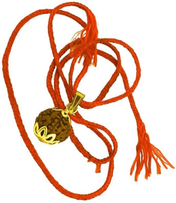 Shade Creation Original 7 Mukhi Rudraksha with Lab Certificate Pack of 1 Gold-plated Wood Pendant Set