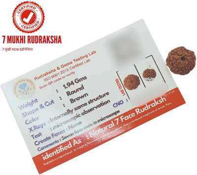 A1 yashvriddhi 7 Mukhi Rudraksha Nepal Original seven Face Rudraksha Metal Capped Beads Wood Pendant