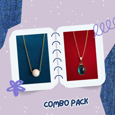 MANZIL Gold-plated Ruby Alloy Pendant Set