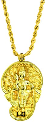 AFH Tamil Om Lord Murugan Kartikeya Locket With Brass Chain Pendant For Men,Women Gold-plated Metal Pendant
