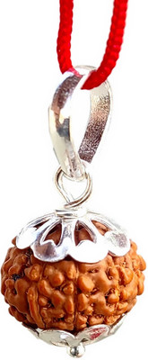 TODANI JEMS Certified Natural 9 Mukhi 9 Face Rudraksha Pendant Locket Small Size Java Bead Silver Beads Wood