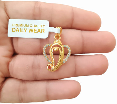 SAPNAPALACE Ganesh vinayak gold in dimonds pendant Gold-plated Brass Pendant