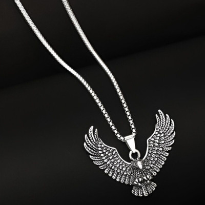 kazare men locket | chain locket | lockets for men | pendant for men | chain for men Rhodium Alloy Locket Set