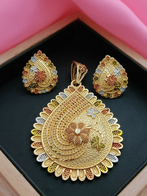 DENISHA Alloy Gold-plated Gold Jewellery Set(Pack of 2)