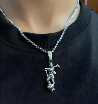 Rolss New Hanuman Loket | Lockets Boys | Locket For Boys And Girls Silver Alloy Pendant Set