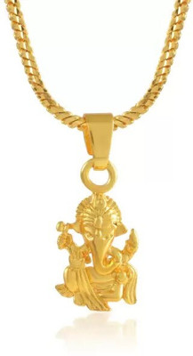 KAAYRA ganapati ji pendent with chain Gold-plated Brass Pendant