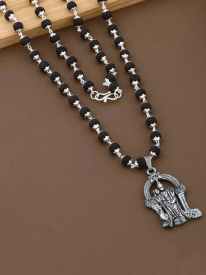 EiVAA Lord Murugan Karungali Mala Silver Pendnet for Men,Women Metal Silver Alloy Pendant Set