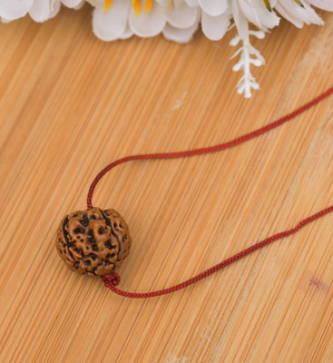 house of common Lord Shiva 4 Mukhi Rudraksha Pendant For Unisex Wood Pendant With Red Doori Wood Pendant