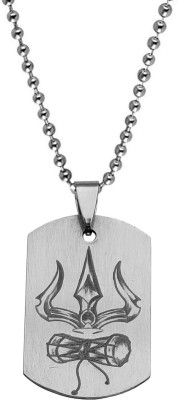M Men Style Religious Lord Shiv Bholenath Trishul Damaru Pendant Necklace Chain Sterling Silver Stainless Steel Pendant