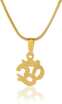 Admier Om Pendant locket chain necklace God pendant temple jewellery necklace Gold-plated Brass Pendant