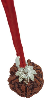 Bharat Collection 5 Mukhi Rudraksha Rare five Faces Rudraksha With Nepal Beads Silver Beads Brass, Wood Locket Set