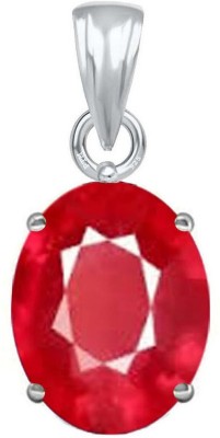 PTM Ruby (Manik) 6.25 Ratti or 5.50 Ct Gemstone Men & Women bis Hallmark 925 Sterling Silver Stone Pendant