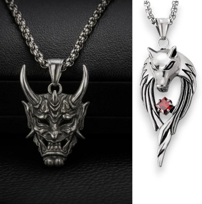 Rgulus men locket chain | men pendant | boys locket | boys chain locket | men chain Rhodium Alloy Pendant Set