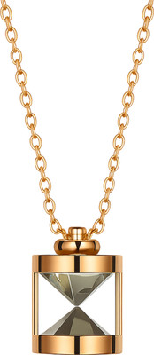 FOGGMART Hourglass Design Pendant Necklace for Girls & Women, Adjustable Chain, Rust-Free Gold-plated Stainless Steel, Metal Pendant Set