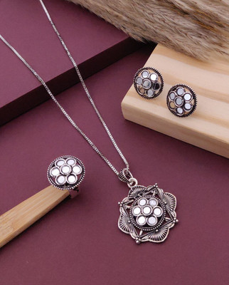 SHIVAY FASHION HUB Alloy Gold-plated Silver Jewellery Set(Pack of 1)