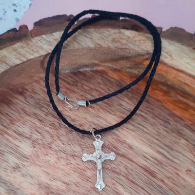 Shiv Jagdamba Religious Lord Jesus Christ Cross Pendant Necklace Chain Sterling Silver Zinc, Metal Pendant