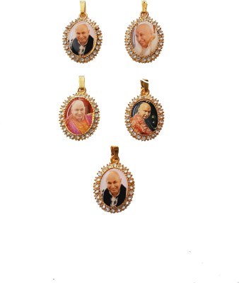 Aish n Bless Aish n Bless (Set of 5) GURU JI SWAROOP/Photo Golden ( M Size) Metal Pendant