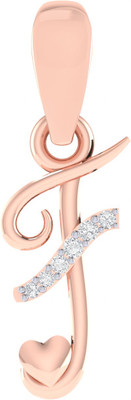 Diamtrendz Jewels BIS Hallmarked Pure 925 Sterling Silver Rose Gold Plated Letter F Gold-plated Cubic Zirconia Sterling Silver Pendant